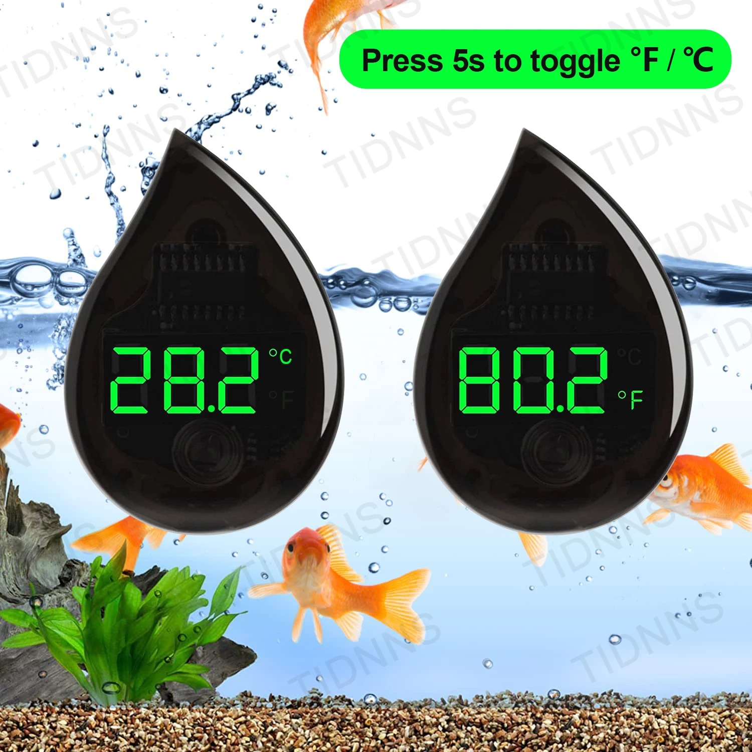 Aquarium Thermometer - 수족관 자체 접착식 온도계 LCD 디지털
