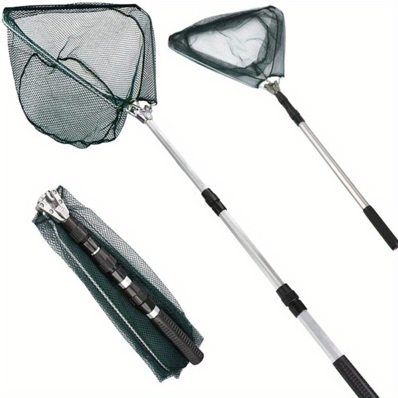 Fish Net Handle - 접이식 삼각형 낚시 뜰채망, 텔레스코픽 알루미늄