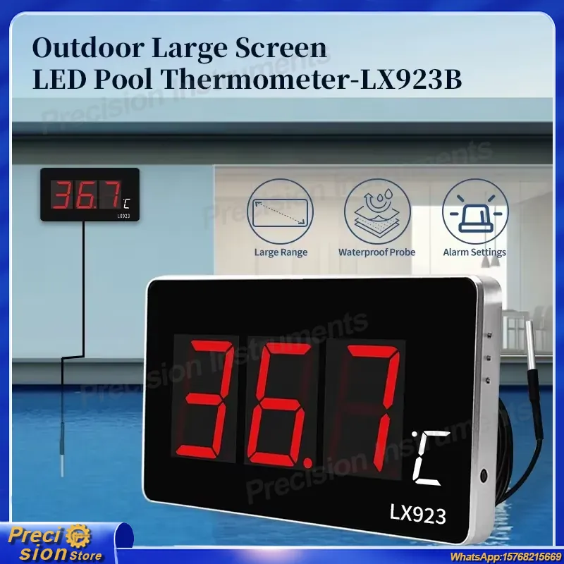 Aquarium Thermometer - 디지털 수영장 온도계 LED 디스플레이가 있는