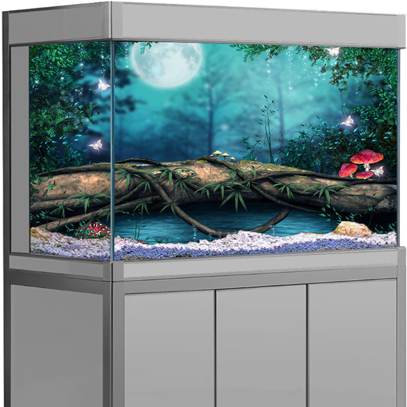 마법의 숲 수족관 배경 스티커 HD 방수 PVC 어항  - Aquarium Fish Wallpaper Hd 리뷰 및 가격