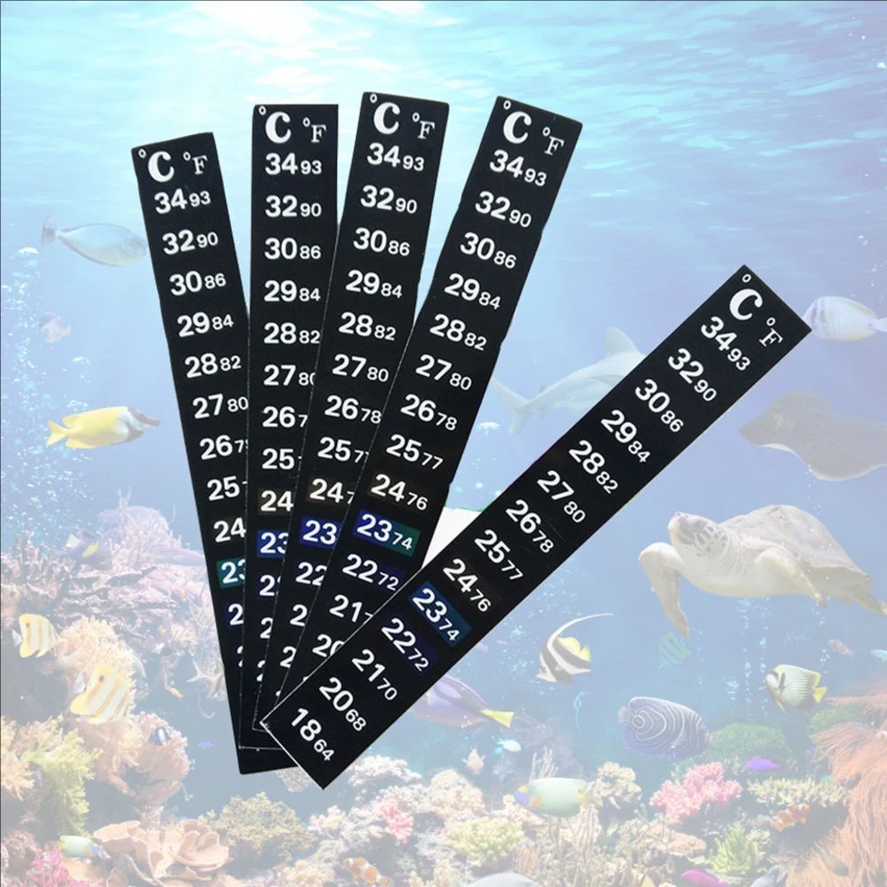 5Pcs/10Pcs 수족관 물고기 탱크 스트립 스틱온  - Aquarium Thermometer 리뷰 및 가격