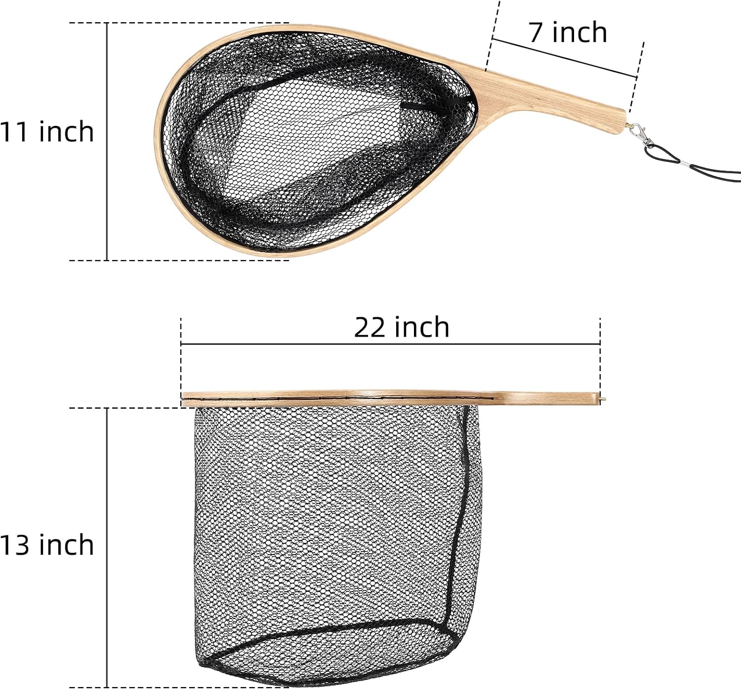 나무 손잡이가 있는 초경량 낚시 그물, 송어, 배스,  - Fish Net Handle 리뷰 및 가격
