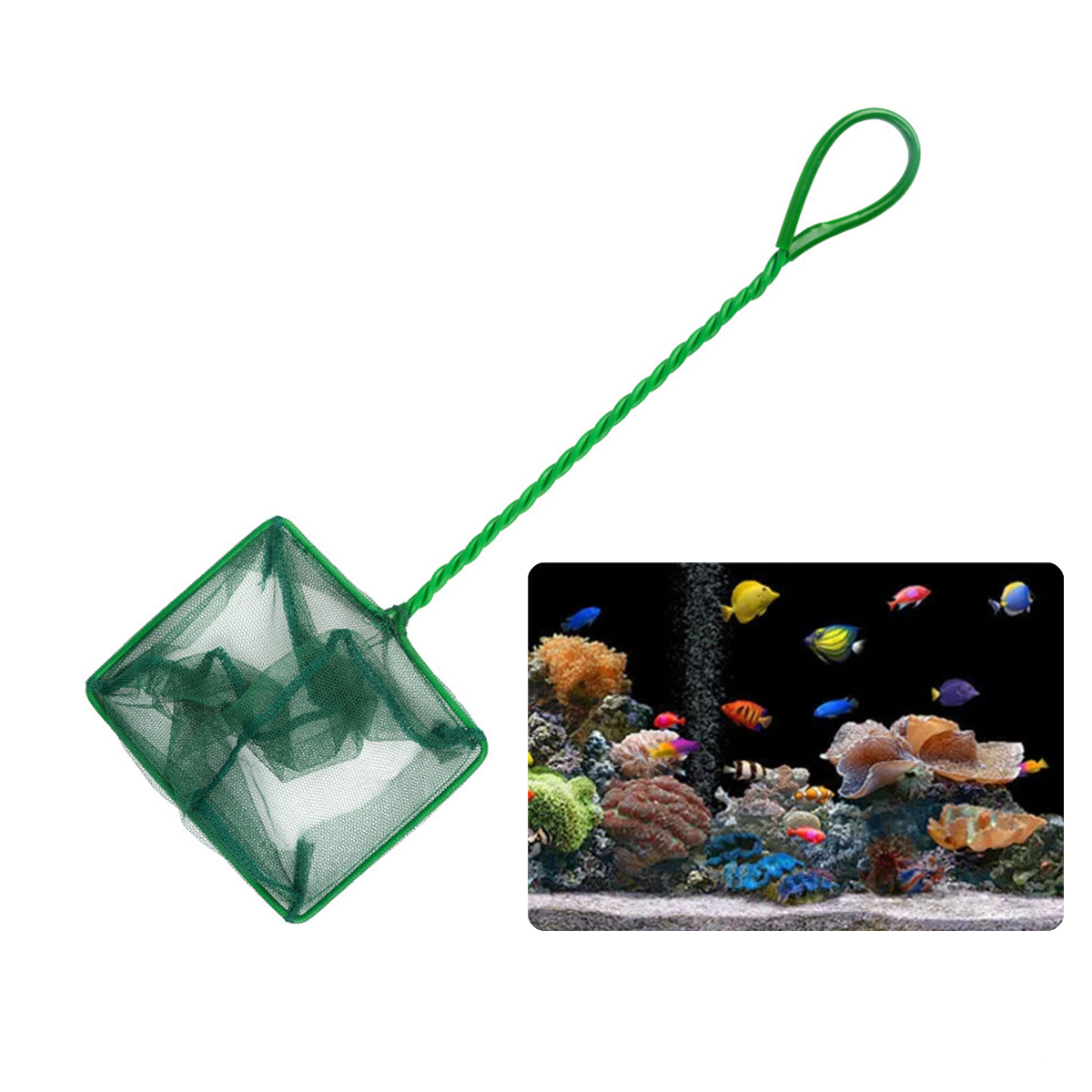 3 ~ 10 인치 휴대용 나일론 녹색 물고기 그물 수족 - Fish Net Handle 리뷰 및 가격