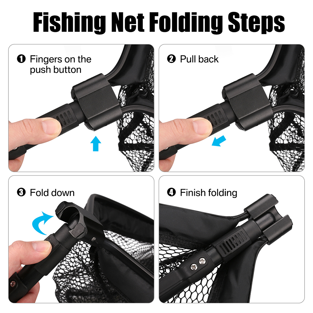 플라이 낚시용 고무 코팅 접이식 랜딩 네트 (메기, 배 - Fish Net Handle 리뷰 및 가격