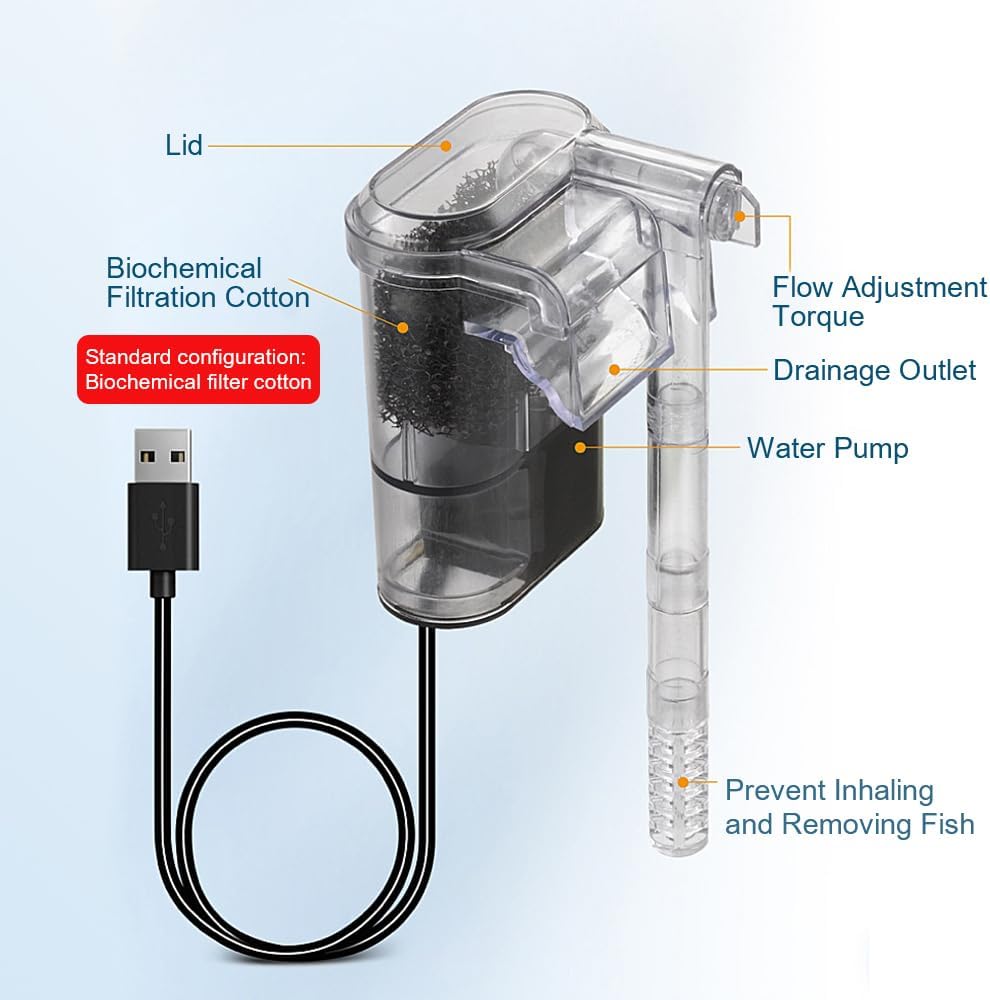 새로운 수족관 걸이식 필터 미니 필터 어항 USB 전원 - Aquarium Fish For Beginners 리뷰 및 가격